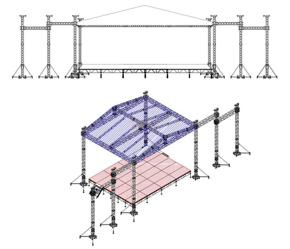 Customized Stage Podium Easy Install Aluminum Frame Height Adjustable