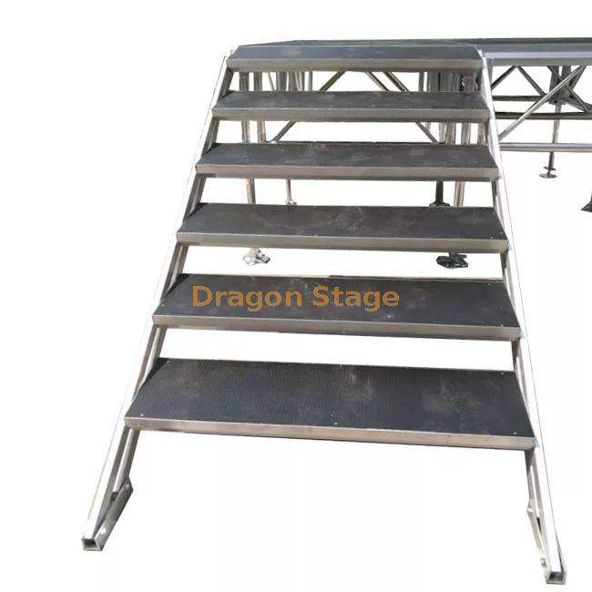 Aluminum Stage Adjustable Stairs With Handrails From China Manufacturer