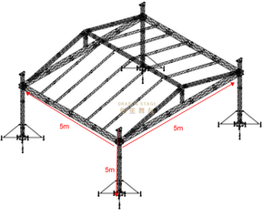 Professional Outdoor Waterproof Aluminum Black Plywood Performance Mobile Stage Platform Stage Portable for Concert Event Truss 5x5x5m 