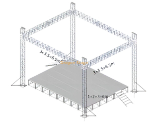 Aluminum Stage Lighting Truss System for Weddings, Trade Shows, Conventions, Restaurants, Hotels 6.5x6.5x6m