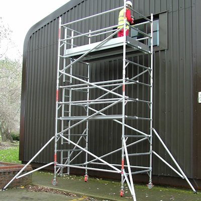 Aluminum frame scaffolding tower system for construction