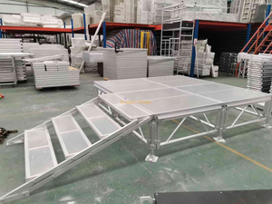 Clear Acrylic Glass Platform Portable Dance Floor Stage 15.86x12.2m Height 1.2-2m for Rock Hard Music Studios