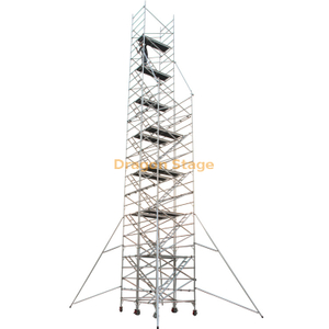 1.35x2x11.28m Aluminum 45 Degree Ladder Scaffolding Tower