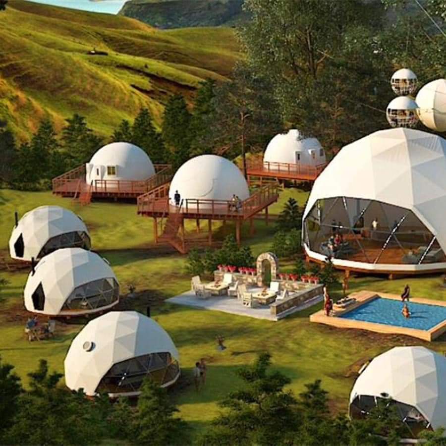 Outdoor Camping Glamping Geodesic Dome 