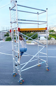 Aluminum Ladder Mobile Single Scaffolding 2.91m