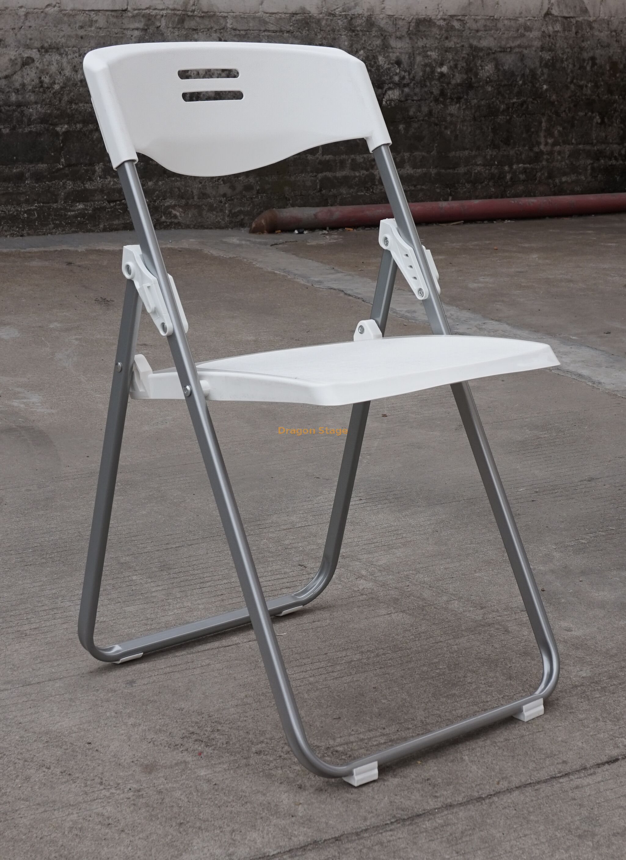 Exhibition conference wedding White Plastic Metal Legs folding chair