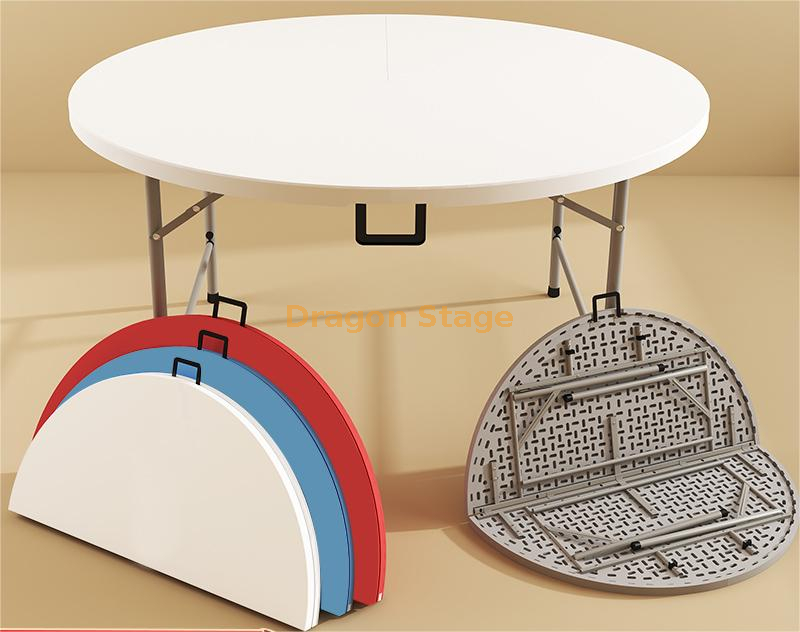 Plastic Circular Folding Dining Table for Event Parties