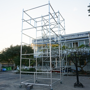Aluminum Mobile Speaker H Truss Tower with Wheels And Outriggers 3m High